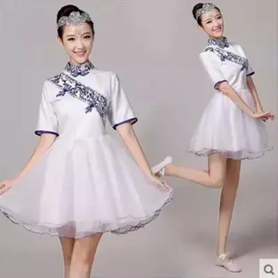 青花瓷合唱服民乐古筝二胡演出服