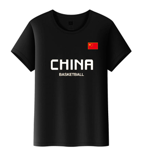 中国男篮球国家队训练服定团体运动队圆领长袖 短息T恤圆领chin棉