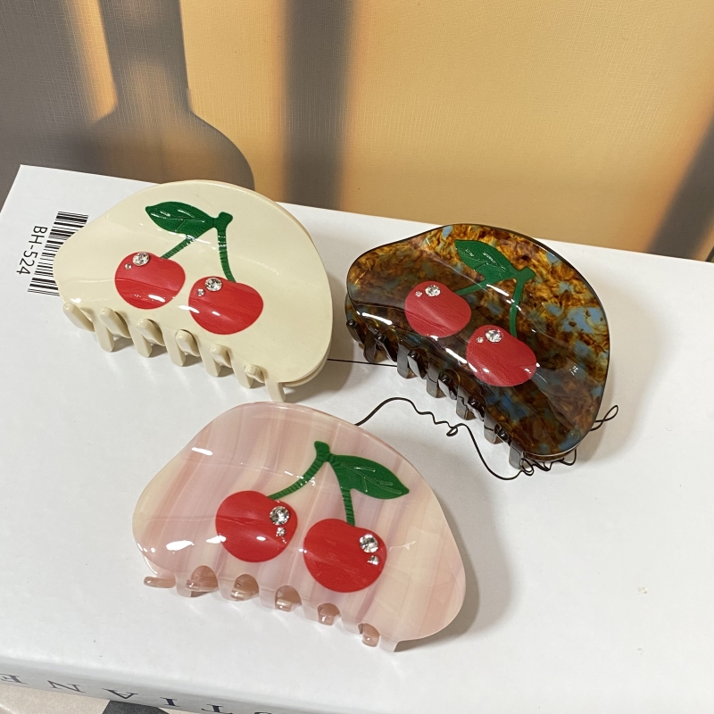 姚萱抓夹日韩醋酸樱桃发夹