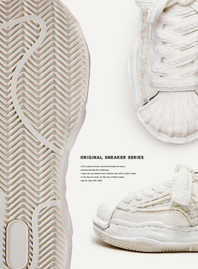 MQMS解构系列溶解鞋厚底男女款百搭白色贝壳头小香风情侣款板鞋