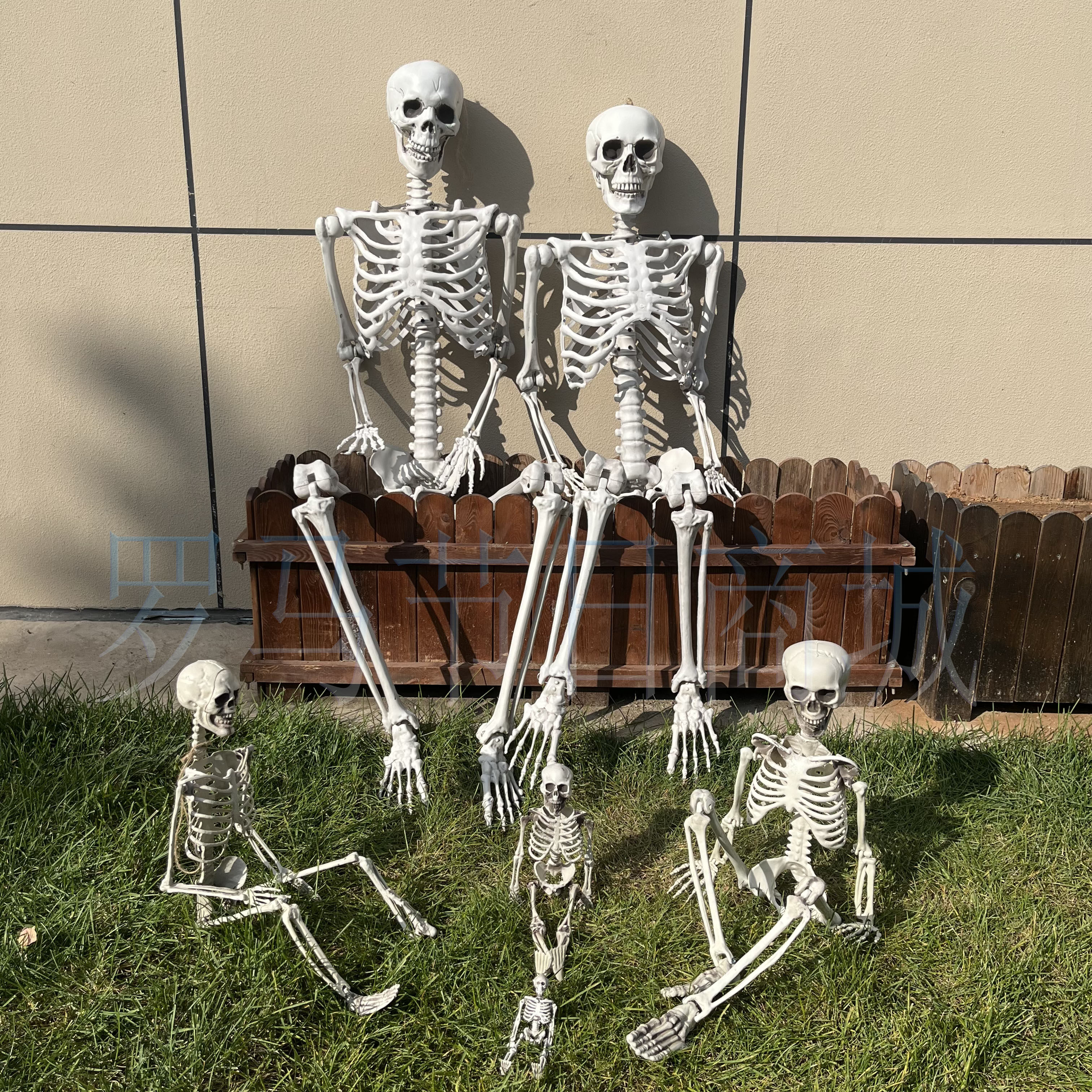 万圣节仿真骷髅骨架鬼屋场景布置摆件酒吧影视道具密室恐怖酒吧