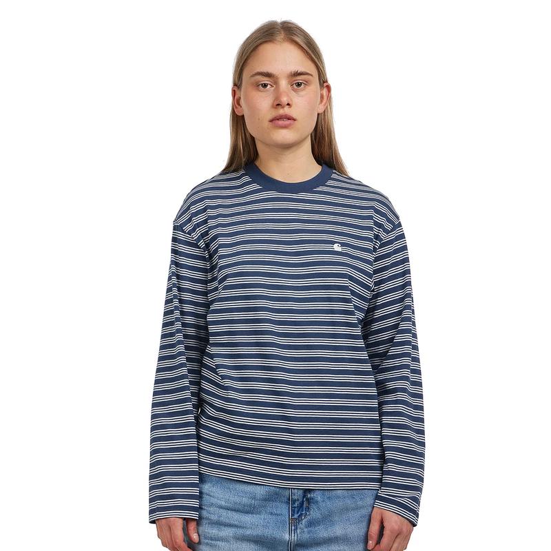 CARHARTT WIP女式长袖条纹T恤休闲宽松简约百搭上衣
