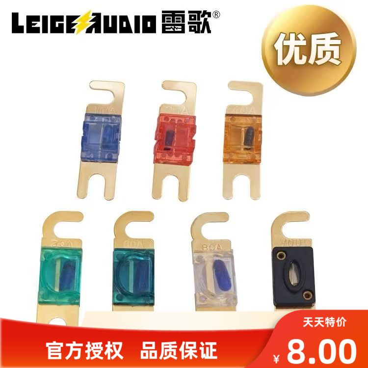 雷歌纯铜保险片镀金30A40A60A80A