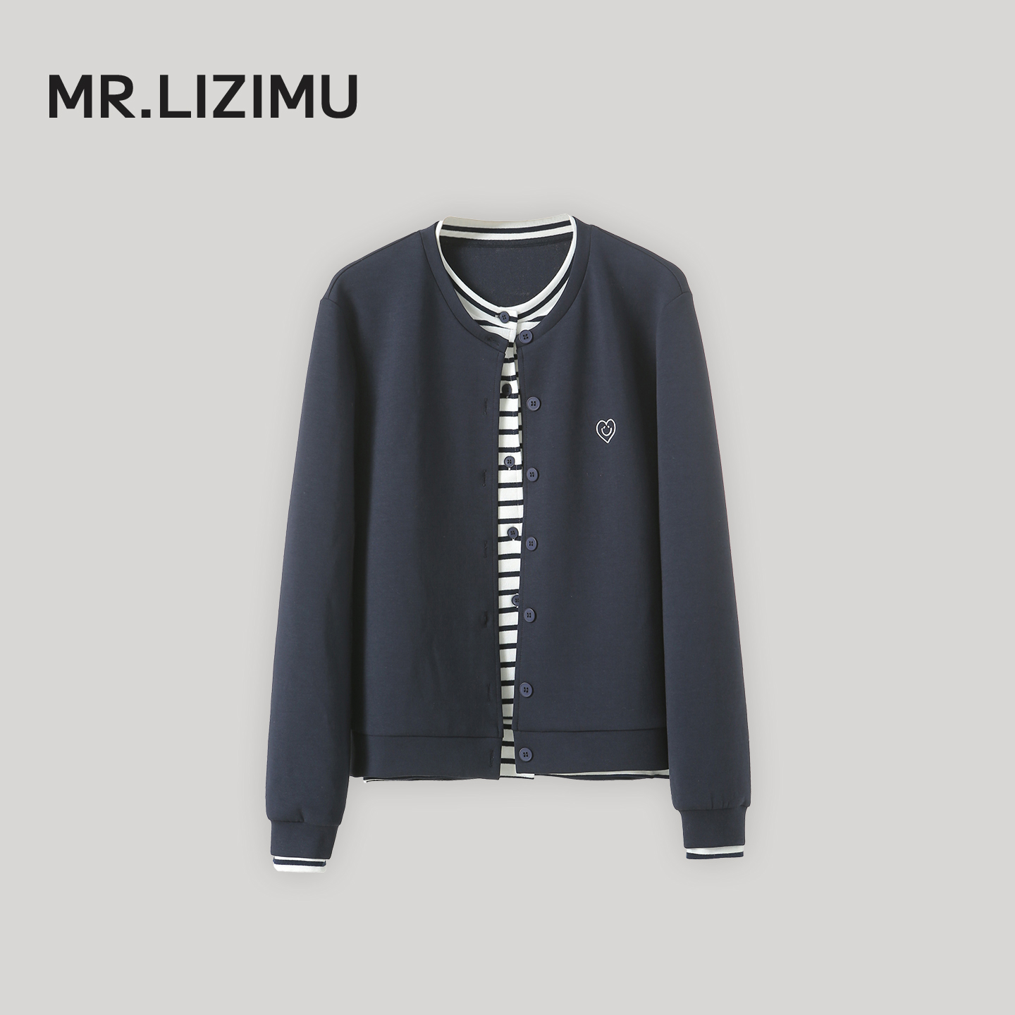 假两件无帽卫衣开衫女款减龄上衣