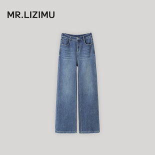 加厚宽松显瘦高腰直筒阔腿裤 女冬季 百搭加绒牛仔裤 李子木2025新款