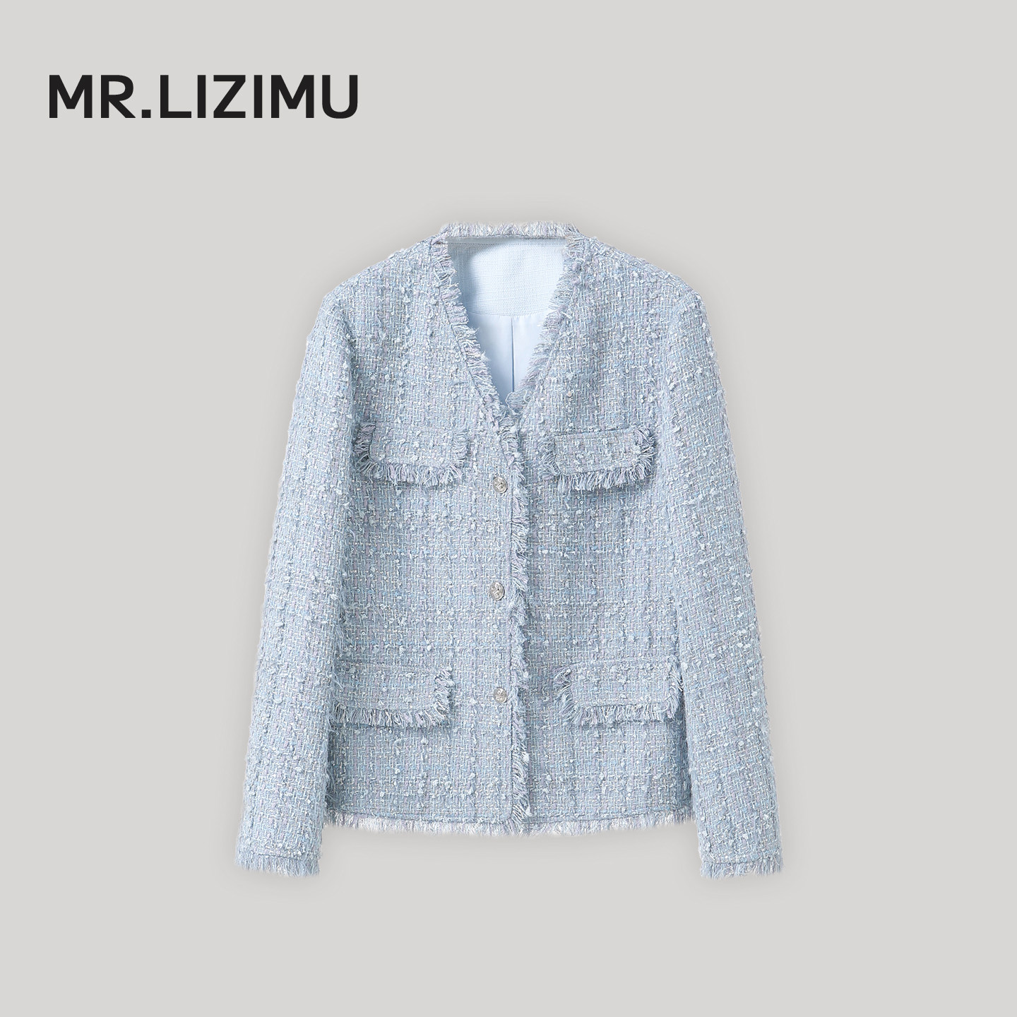 李子木春季休闲V领小香风外套女2026新款百搭减龄高级感气质上衣