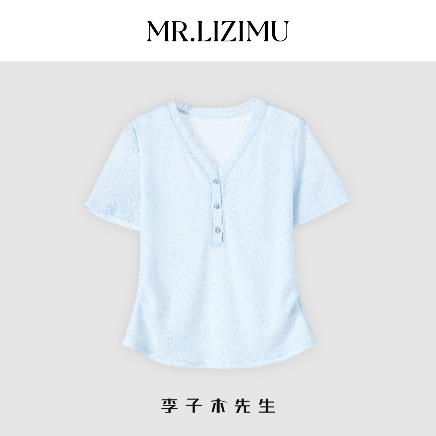 李子木夏季V领修身显瘦短袖T恤女百搭时尚休闲纯色减龄短袖上衣