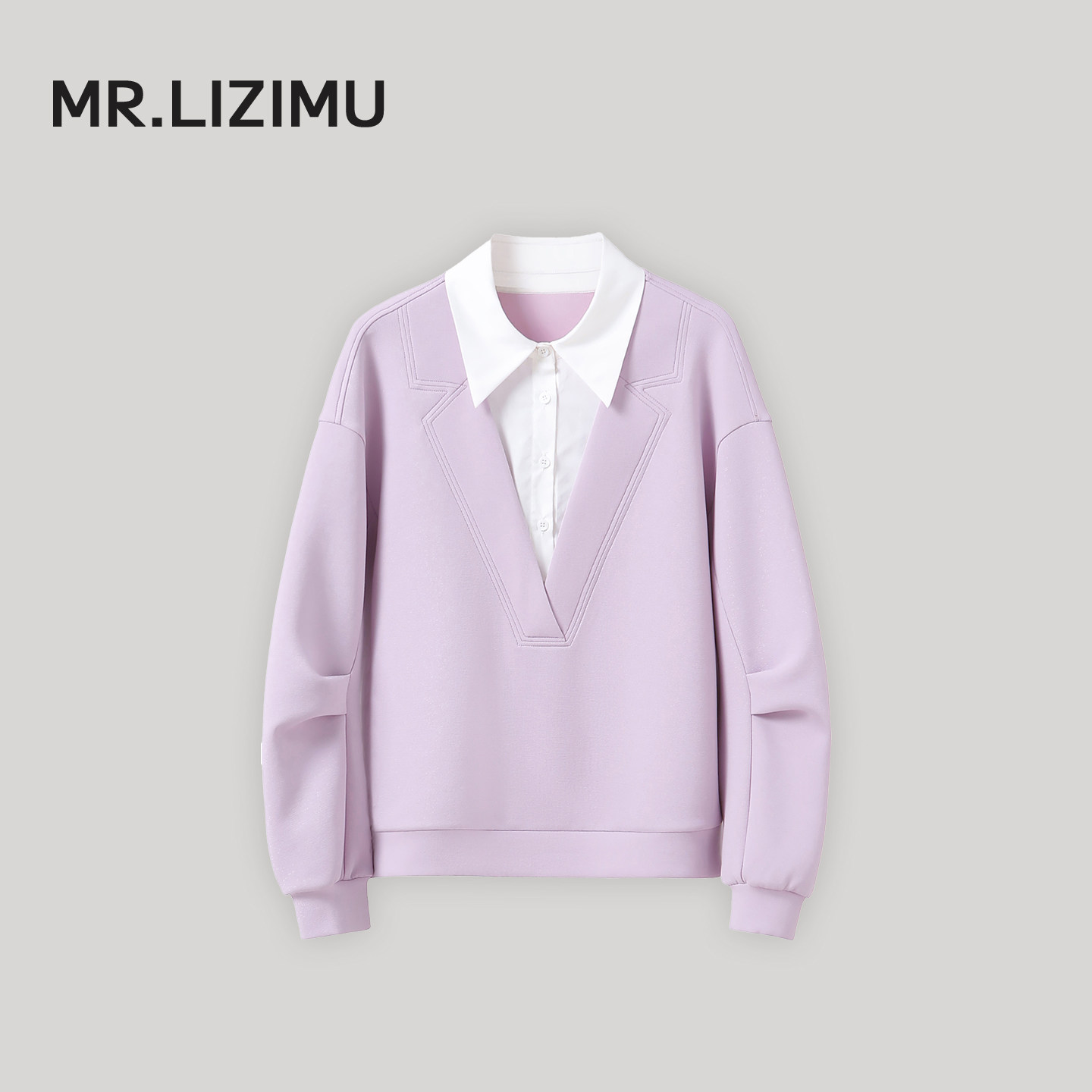 李子木先生简约POLO领卫衣女2026新款春装宽松休闲百搭假两件上衣