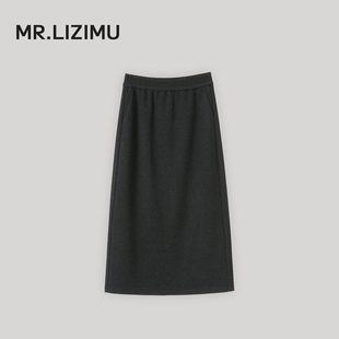 李子木先生秋冬百搭A字毛呢半身裙女2026休闲遮肚显瘦高腰中长裙