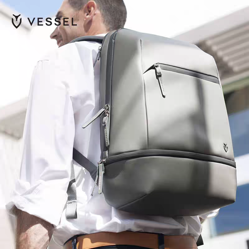 VESSEL双肩背包轻奢高尔夫衣物包便携旅行衣服包干湿分离独立鞋袋