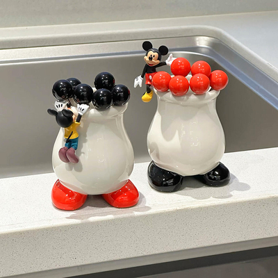 收纳可爱水果叉子陶瓷叉创意食品级不锈钢高颜值轻奢套装感高级罐