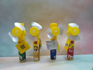 M豆爱莎雪宝长发公主超人卡通手持便携式 小风扇儿童糖果收纳盒