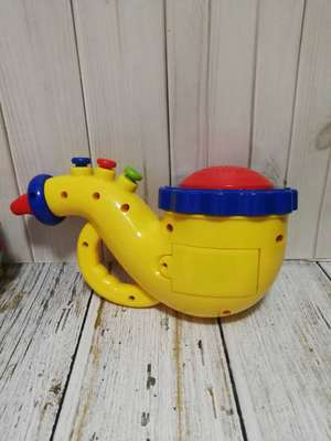 出口仿真喇叭萨克斯玩具 音乐灯光声效宝宝早教益智玩具