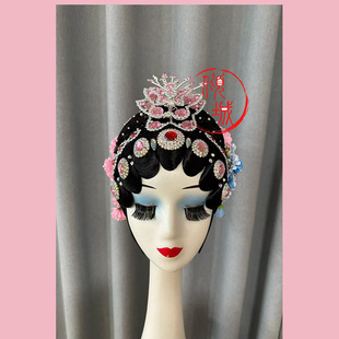 戏曲舞蹈头饰艺道桃李杯赤伶同款假发饰品青衣京剧戏帽子国风定制