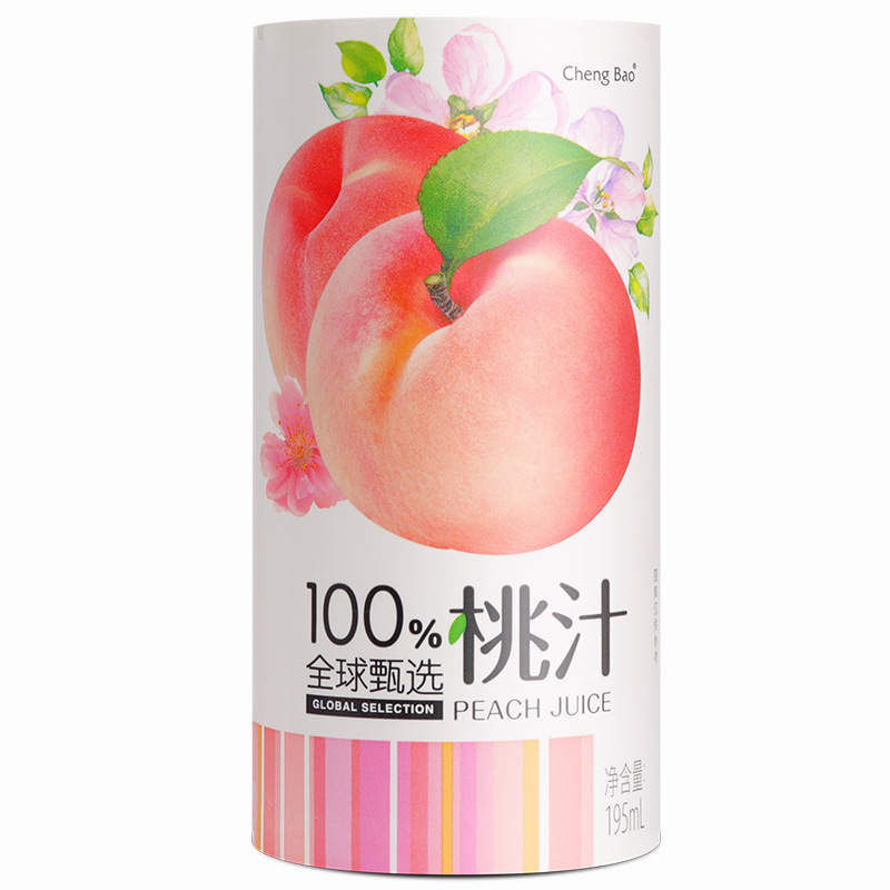 橙宝100%橙汁巴西橙汁饮料195ml*6罐0脂肪纯果汁饮品超市餐饮