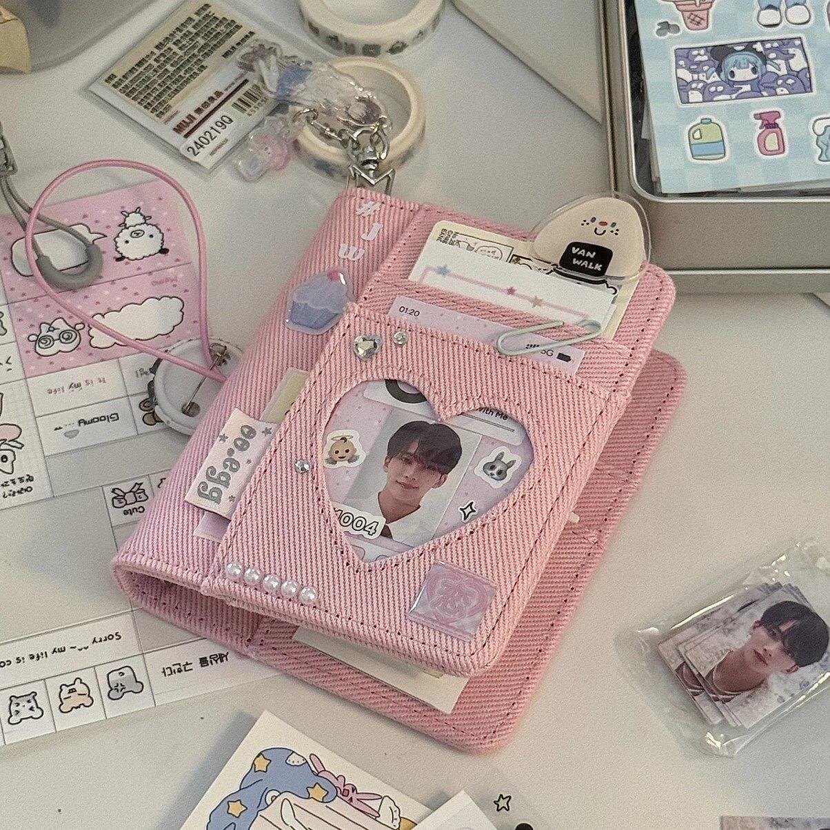 小红书同款牛仔粉色m5活页手账本