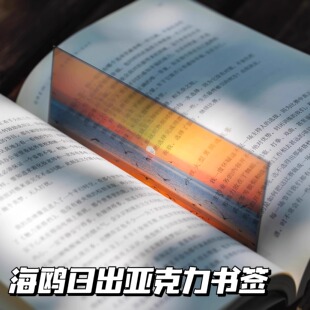 海鸥日出菲林纸光影胶片感透光书签ins风透明pvc阅读送朋友礼物