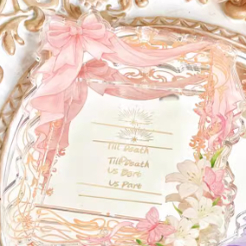 小红书蝴蝶结花边谷美亚克力卡框