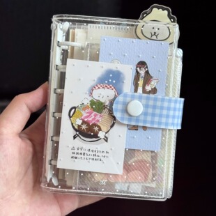 高颜值ins风彩蛋a7波点活页手帐本pvc便携日程记事diy口袋笔记本