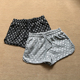 居家裤 女士松紧腰显瘦针织棉运动三分热裤 星星印花跑步短裤 夏新款