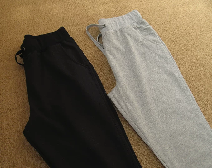 Spring trousers, high waist, loose straight fit