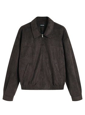 PURE2 BOXY SUEDE JACKET 复古麂皮绒短宽翻领拉链夹克外套
