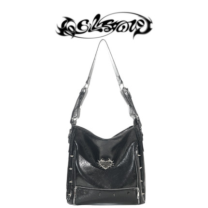 uustudio小众设计秋冬古早亚比荆棘辣妹爱心铆钉大容量托特斜挎包