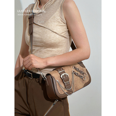 uustudio原创美式复古辣妹机车包