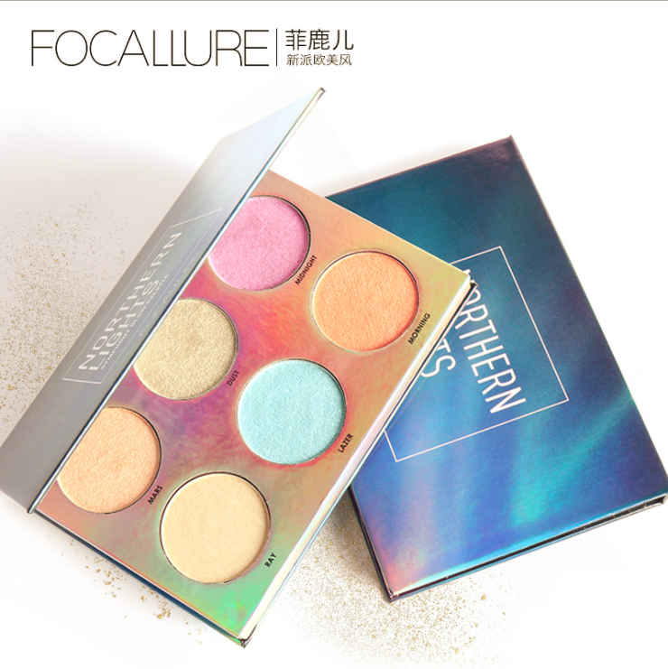 FOCALLURE/·ÆÂ¹¶ùÁùÉ«¸ß¹âÅÌÖé¹âÌáÁÁ·Û±ýÁ¢ÌåÐÞÈÝ·ÛÒõÓ°±ÇÓ°ÎÔ²Ï