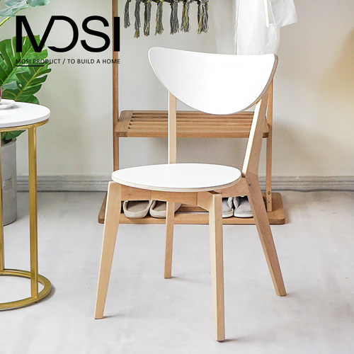 实木木咖啡厅白色休闲椅