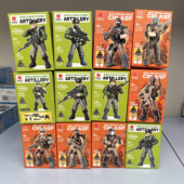 翔竣陆军特种兵二战美军特警武器拼装 男军事兵人仔玩具积木9918