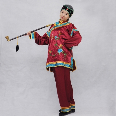 媒婆演出服全套搞笑烟袋道具假发