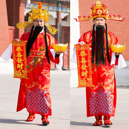 财神爷服装成人男女公司年会演出