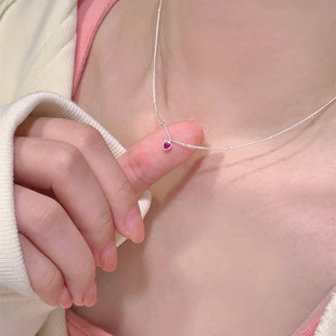 s925银迷你小甜心项链显白纯银精致甜美锁骨链小众设计小红书同款