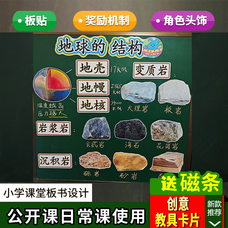 地球的结构公开课板书设计教具小学科学五年级上册教师赛课板贴