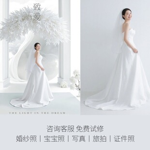 婚纱照精修换背景人像p图调色写真证件照后期处理网感修图专业p图