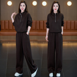 独特漂亮春装穿搭一整套装女2026超火新款休闲卫衣阔腿裤子两件套