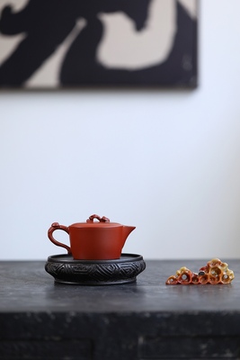 宜兴紫砂壶全手工特级大红袍紫砂泡茶壶功夫茶具灵芝汉瓦壶150cc