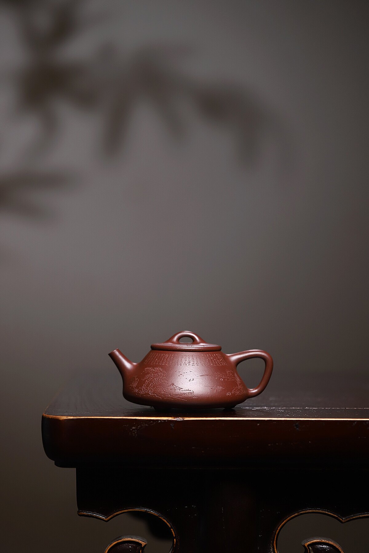 宜兴紫砂壶原矿紫泥冯超手工平盖石瓢壶子冶功夫茶具泡茶壶茶器