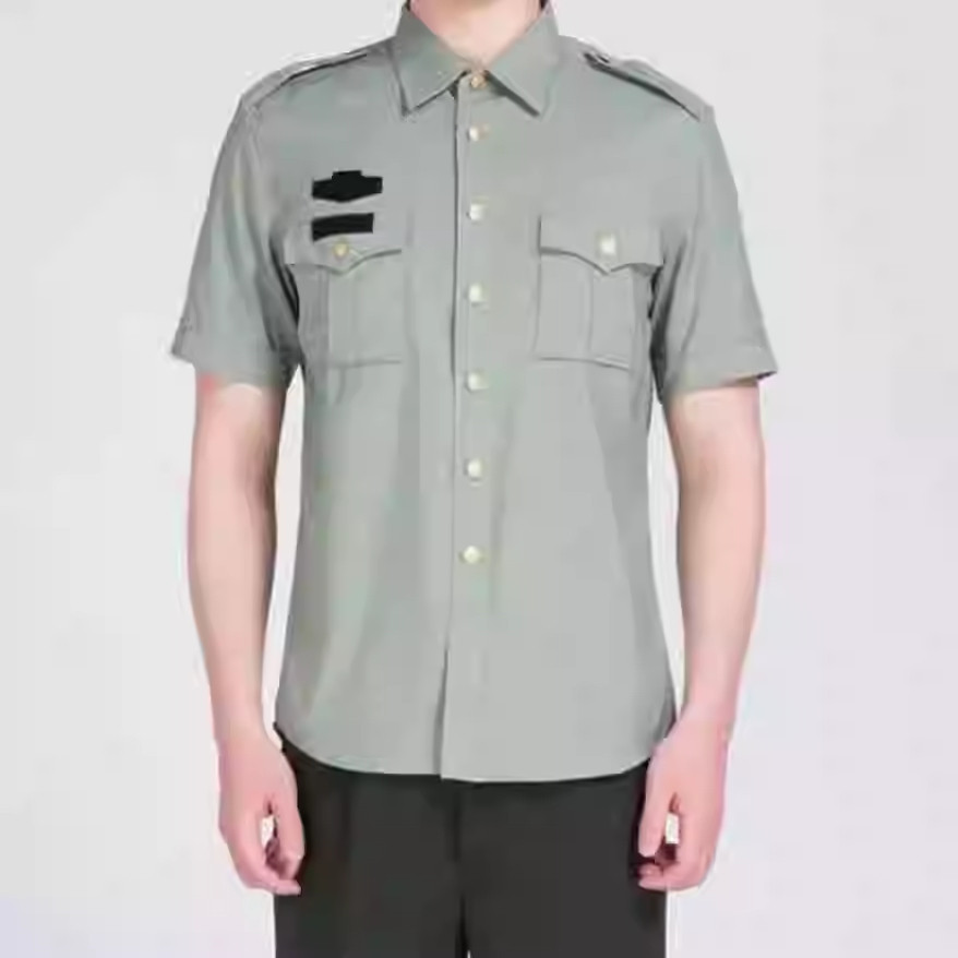 正品外衬长袖夏常服短袖速干衬衣外穿正装金属扣松枝绿橄榄绿外衬