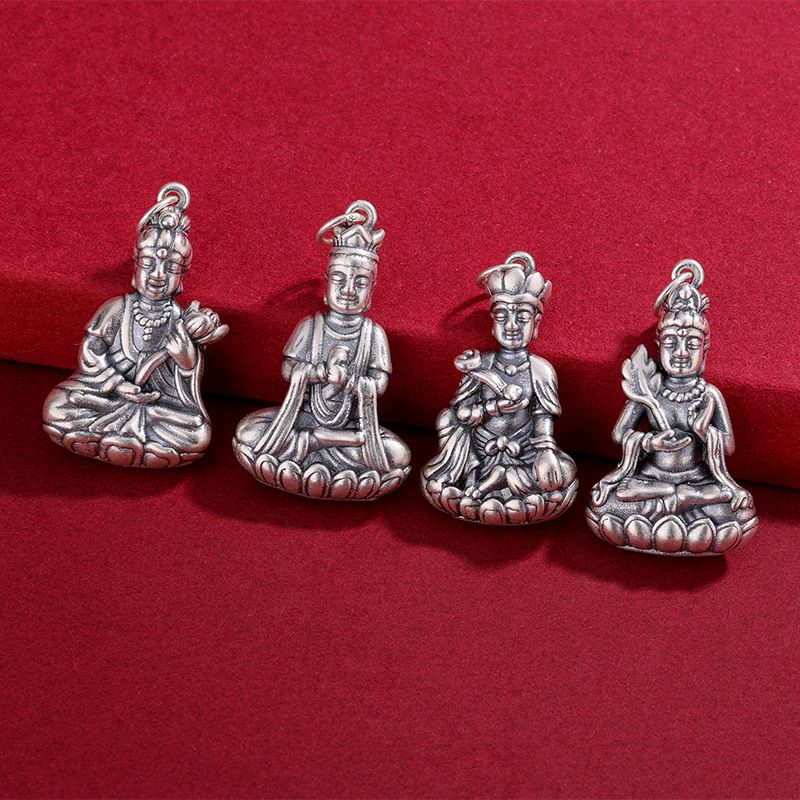 S999足银3D硬银大日如来佛千手观音吊坠轻奢高级感DIY项链吊坠