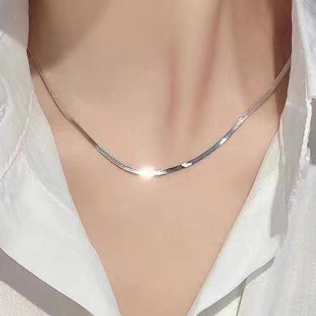 925纯银蛇骨链刀片链项链夏季女欧美辣妹锁骨链高级感小众饰品