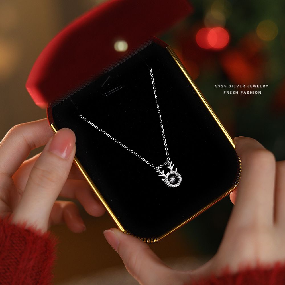 一鹿有你s925纯银镶钻跳动灵动项链女百搭气质时尚锁骨链圣诞礼品