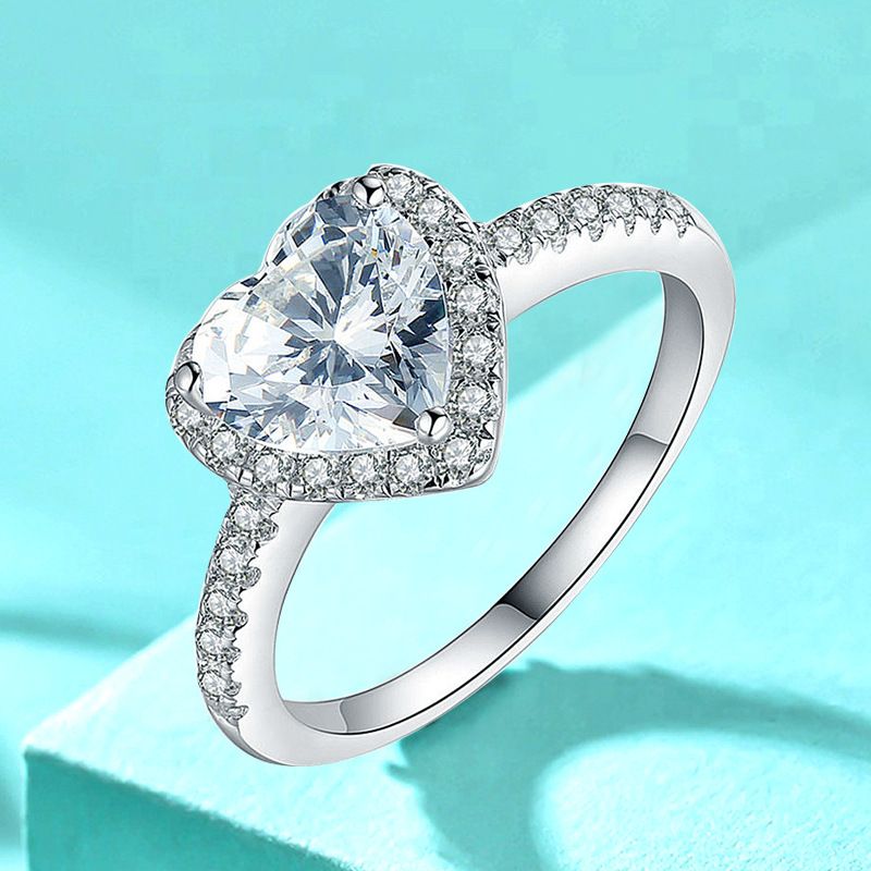 欧美925纯银爱心戒指时尚指环心形礼物饰品闭口女士手饰