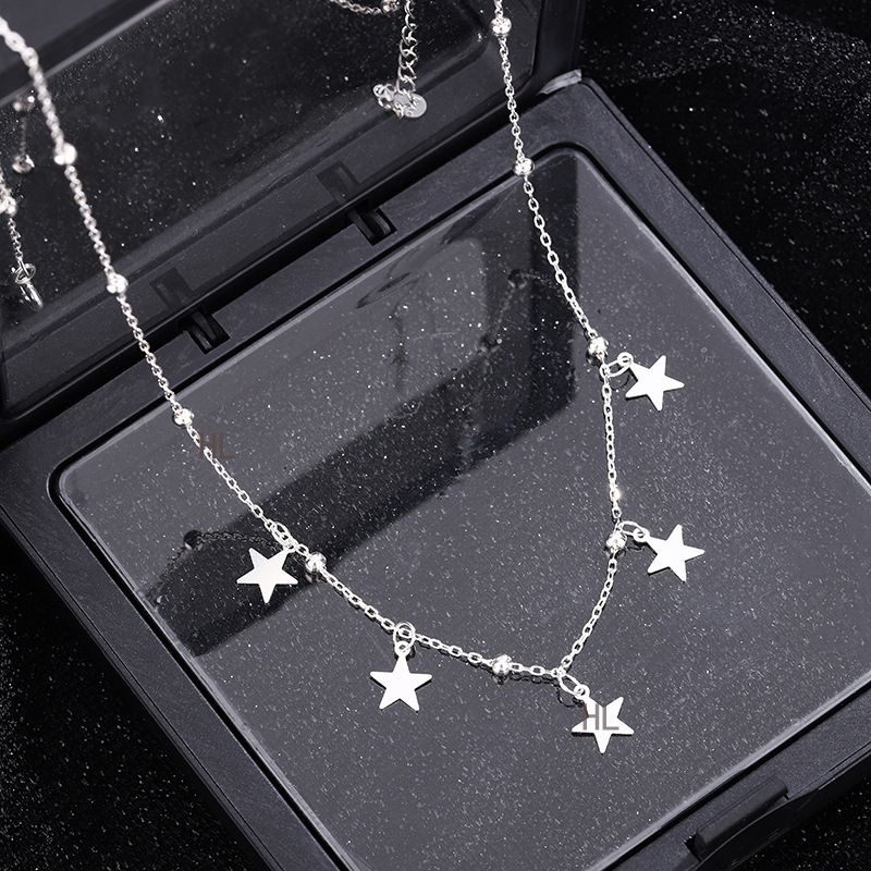 S925纯银星星项链女夏轻奢高级感小众设计锁骨链2025新款新潮热