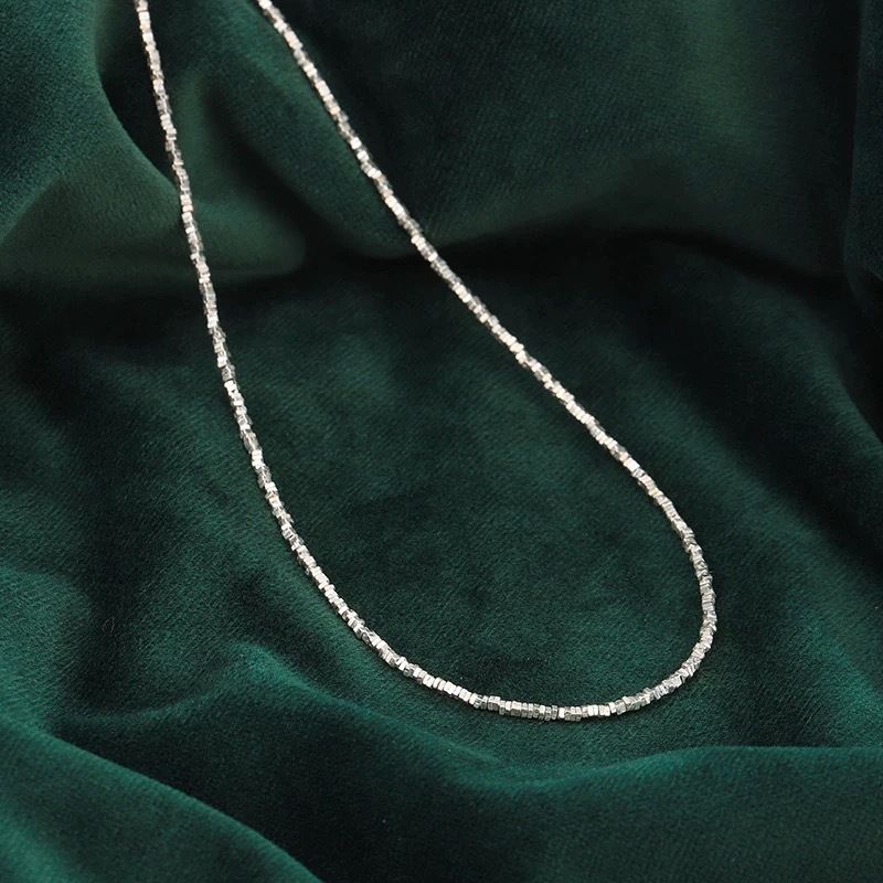 极简纤细碎银子S990纯银手链女ins韩版小众设计女生叠带串珠项链