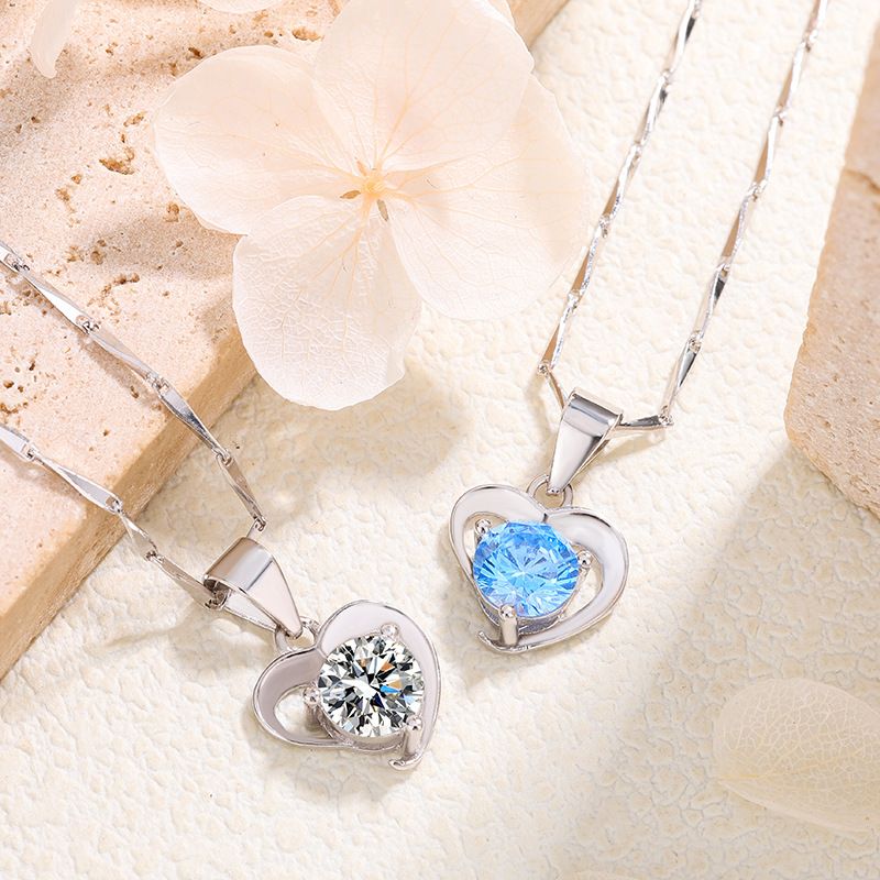 足银999纯银项链女轻奢高级感小众ins心形锁骨链情人节礼物送女友