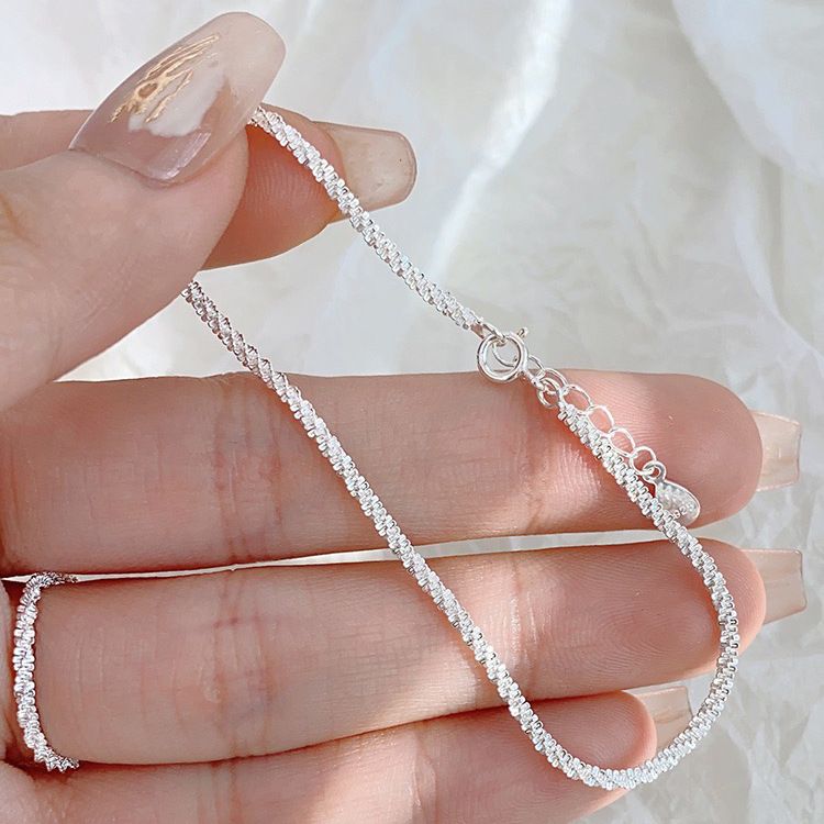 S925纯银满天星脚链小众设计感手链韩版ins简约气质波光鳞鳞项链