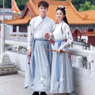 出租汉服魏晋风男女大码古装中国风侠客风剑客学生班服