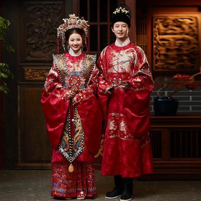 出租明制汉服婚服全套租赁明制凤冠霞帔中式古装宋制新娘伴娘新款